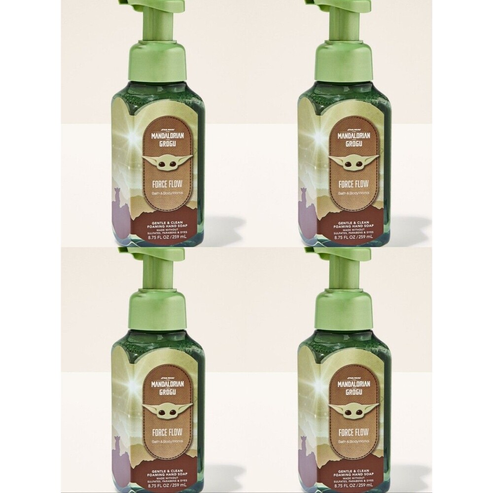 Bath & Body Works Mandalorian Grogu Force Flow Foaming Hand Soap Set of 4 NEW